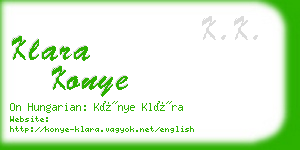 klara konye business card